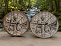 Relaxing & Fishing Natural Pine Coaster