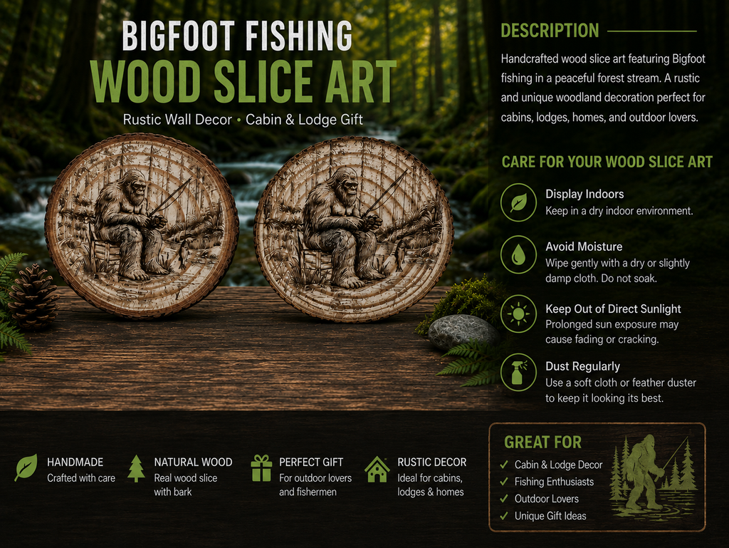 Relaxing & Fishing Natural Pine Coaster