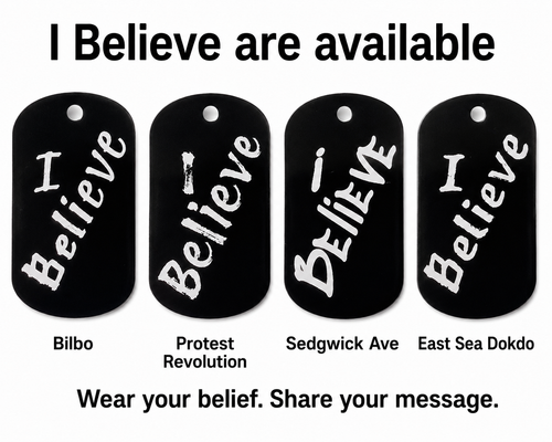 I Believe Bigfoot laser-engraved dog tag, second view