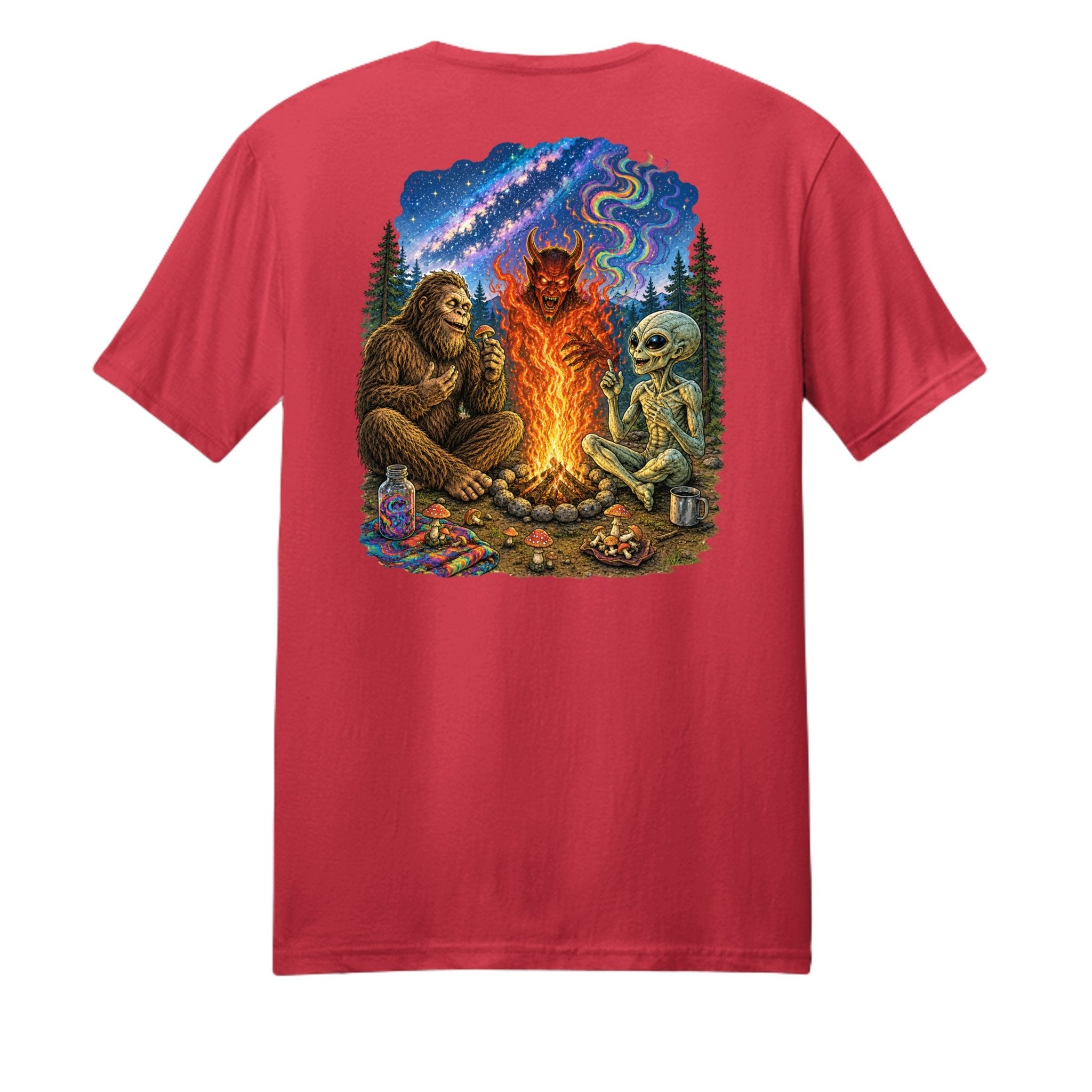Shrooms Campfire T-Shirt – Psychedelic Devil's Fire - BF Wear
