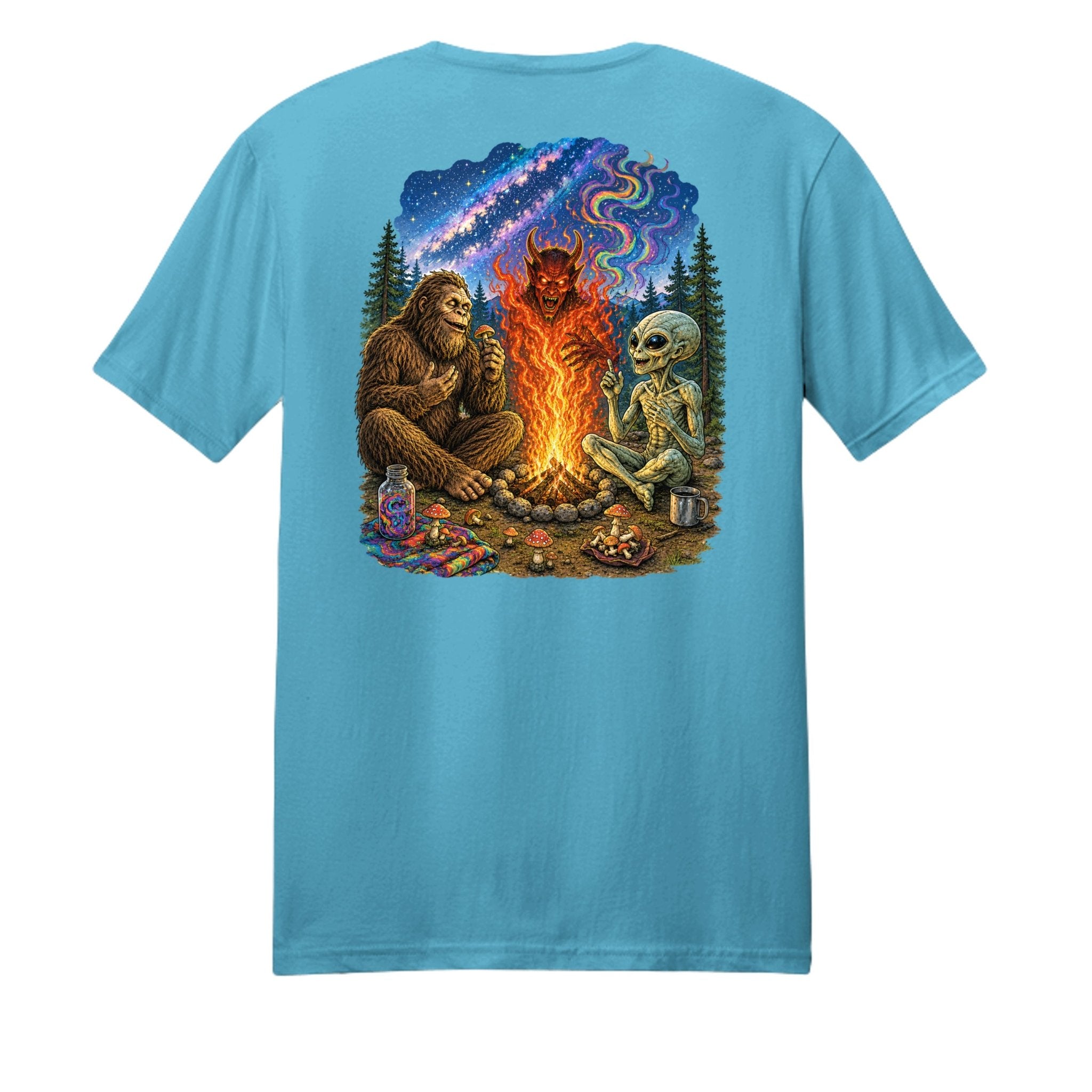 Shrooms Campfire T-Shirt – Psychedelic Devil's Fire - BF Wear